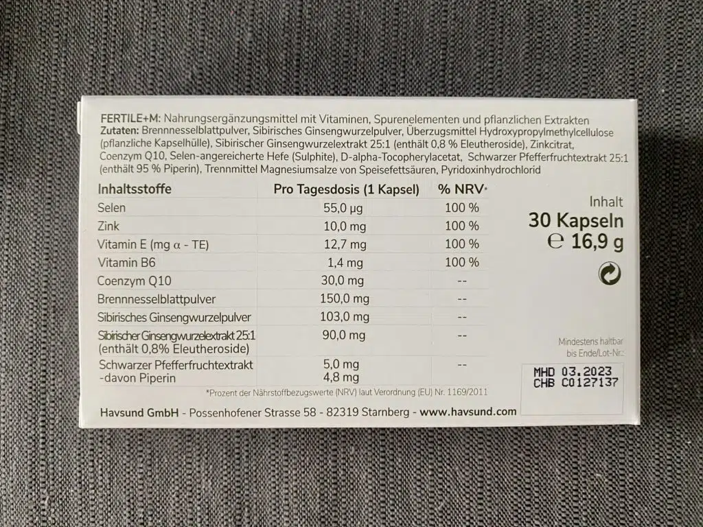 Havsund Fertile M - Die Inhaltsstoffe 