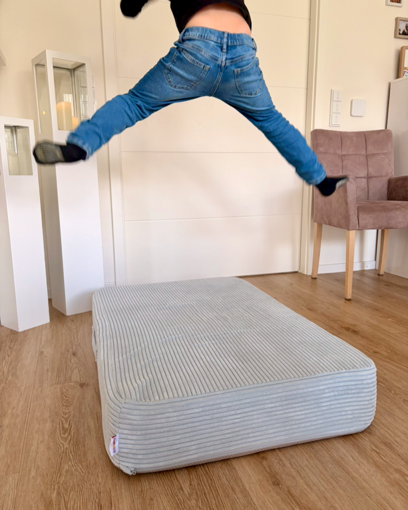 Wir haben nur gute Erfahrungen mit dem Linodino Hüpfpolster gemacht